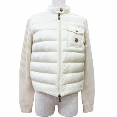 極美品 モンクレール ブルゾン CARDIGAN TRICOT アイボリー M