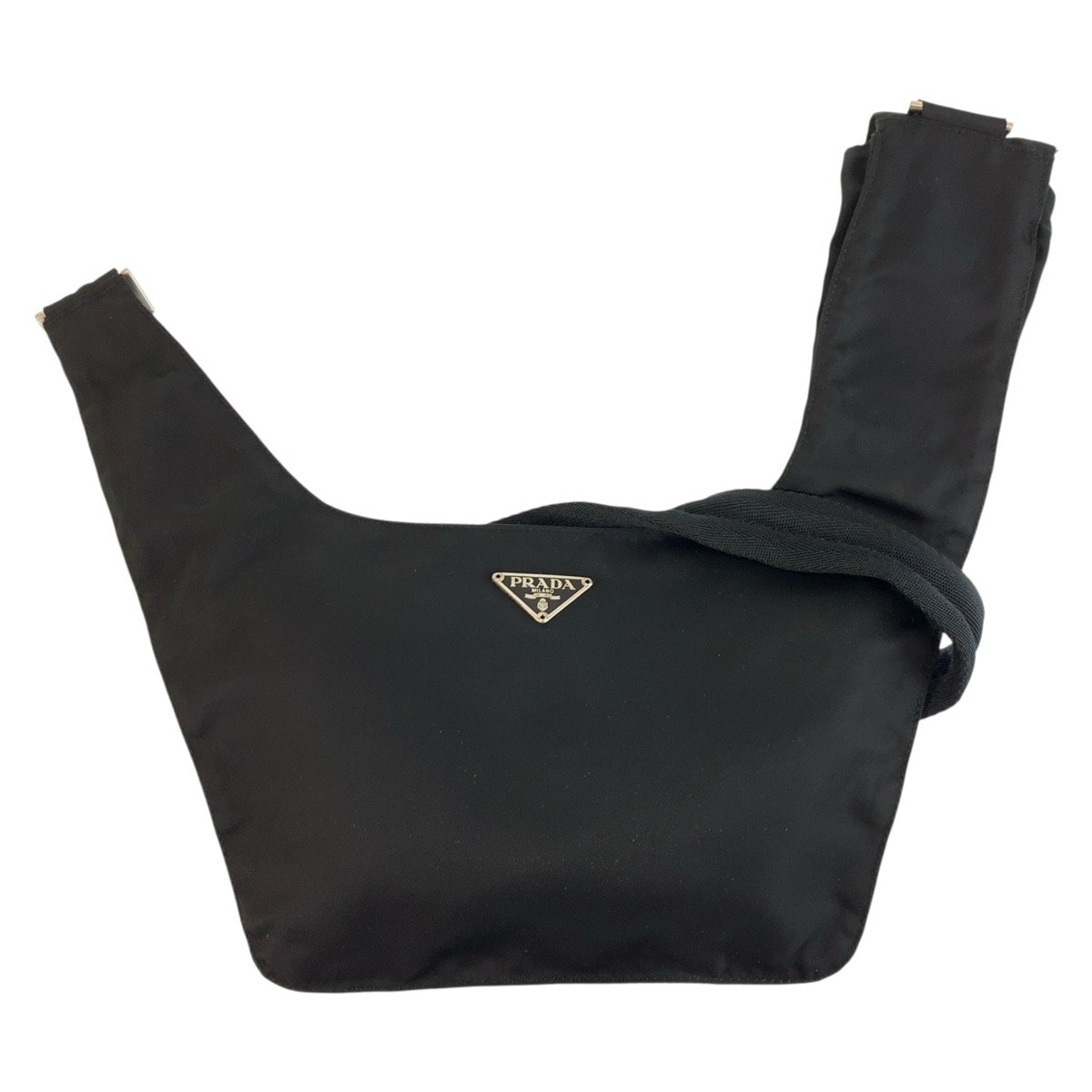 PRADA プラダ テスート 三角ロゴプレート ブラック 黒 シルバー金具 ナイロン ショルダーバッグ メッセンジャーバッグ 603431 【中古】