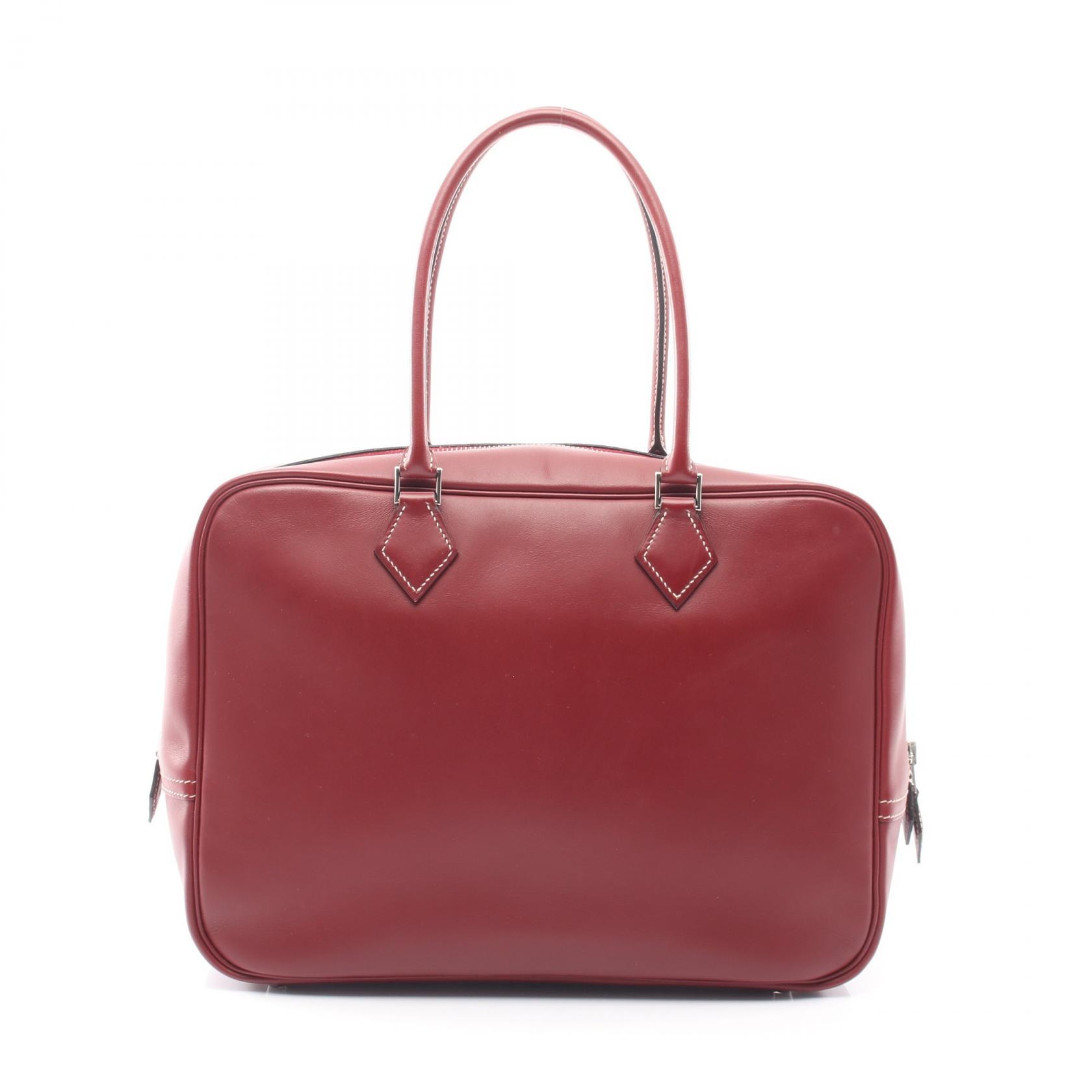 エルメス HERMES プリュム32 ハンドバッグ バッグ レザー ヴォーガリバー ヴォーガリバー ルージュアッシュ □D刻印(2000年製造) レディース ボルドー系 【中古】