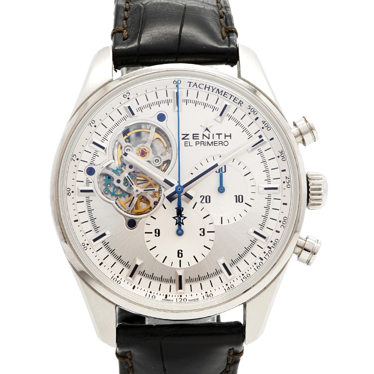 【6wda0025】ゼニス クロノマスター 03.2040.4061 シルバー/スケルトン文字盤【中古】腕時計 メンズ