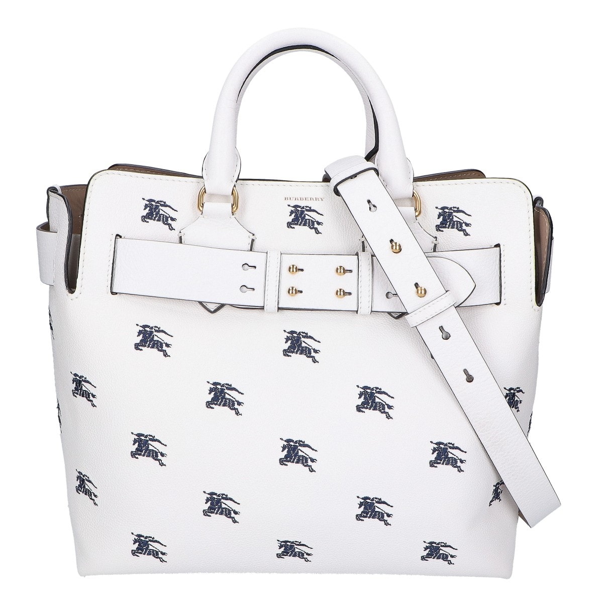 バーバリー 4080134 ホース刺繍 カーフレザー ミディアム ベルトバッグ