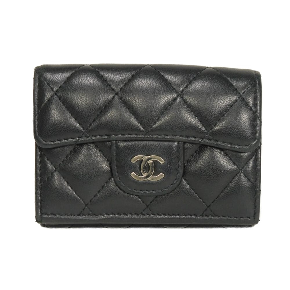 CHANEL シャネル クラシック スモール フラップ ウォレット 31番台 ココマーク CCマーク キルティング ステッチ ボルドー 札入れ カードケース コインケース マトラッセ ラムスキン ブラック 三つ折り財布 AP0230