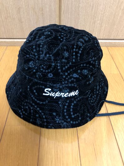 Supreme Velvet Paisley Boonie "Black"
