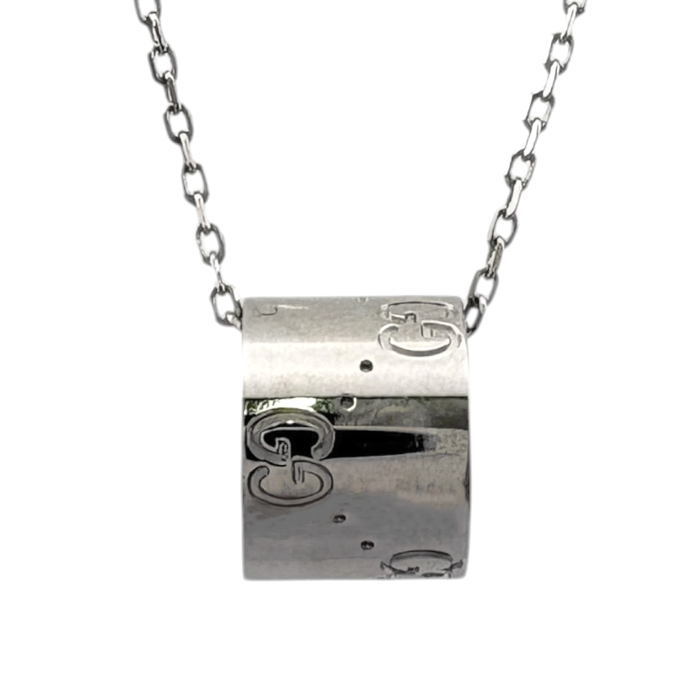 グッチ アイコン ネックレス 18金 K18ホワイトゴールド レディース GUCCI  中古