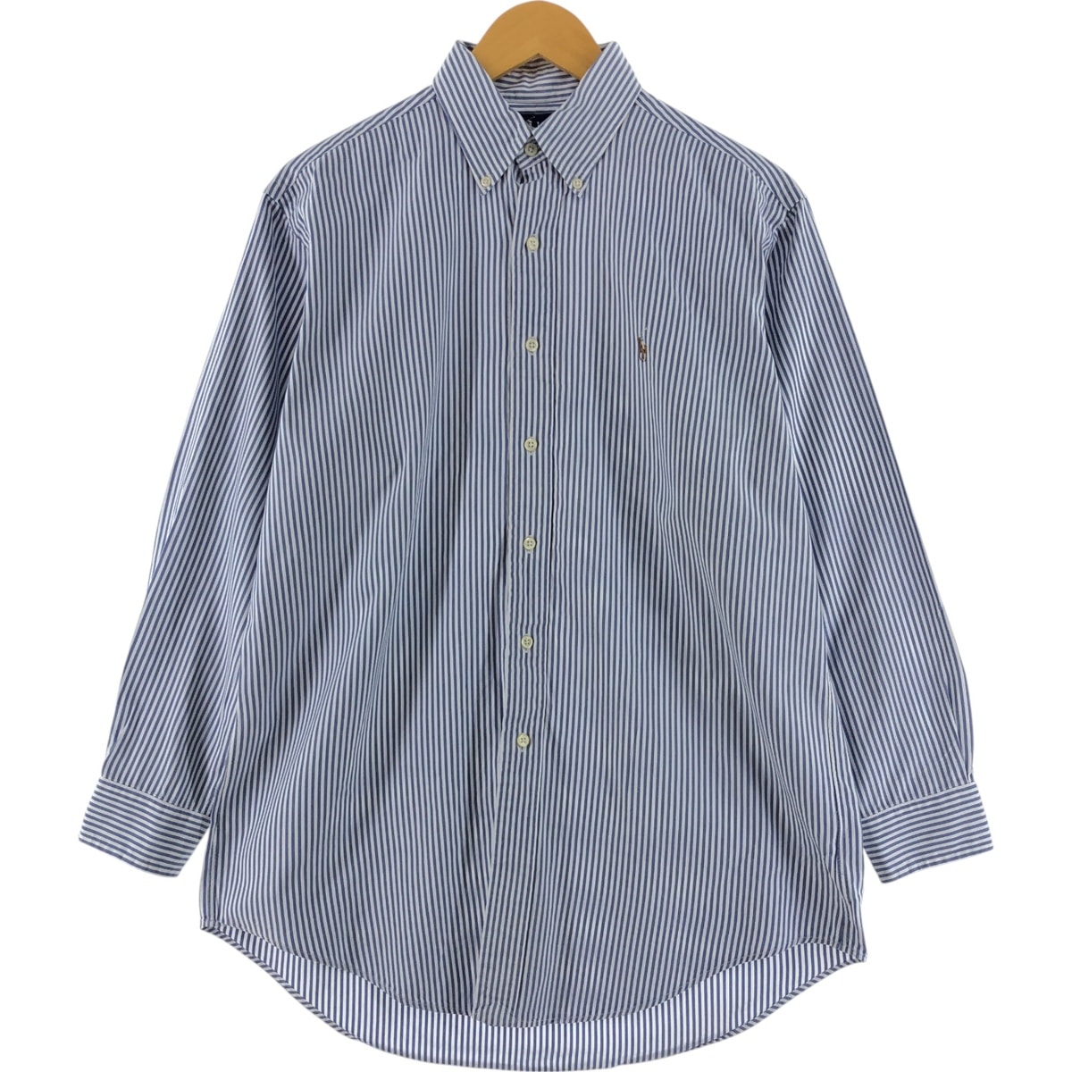 古着 ラルフローレン Ralph Lauren YARMOUTH 長袖 ボタンダウンストライプシャツ メンズM相当/eaa525632
