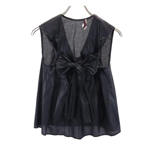 Stella McCartney ステラマッカートニー ノースリーブ フロントリボン カットソー 38 ブラック系