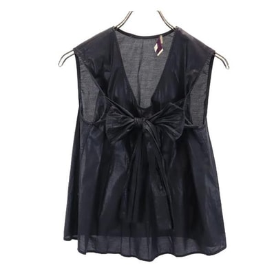 Stella McCartney ステラマッカートニー ノースリーブ フロントリボン カットソー 38 ブラック系