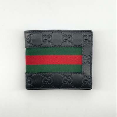 GUCCI(グッチ) グッチシマ シェリーライン 408826 二つ折り財布 ブラック