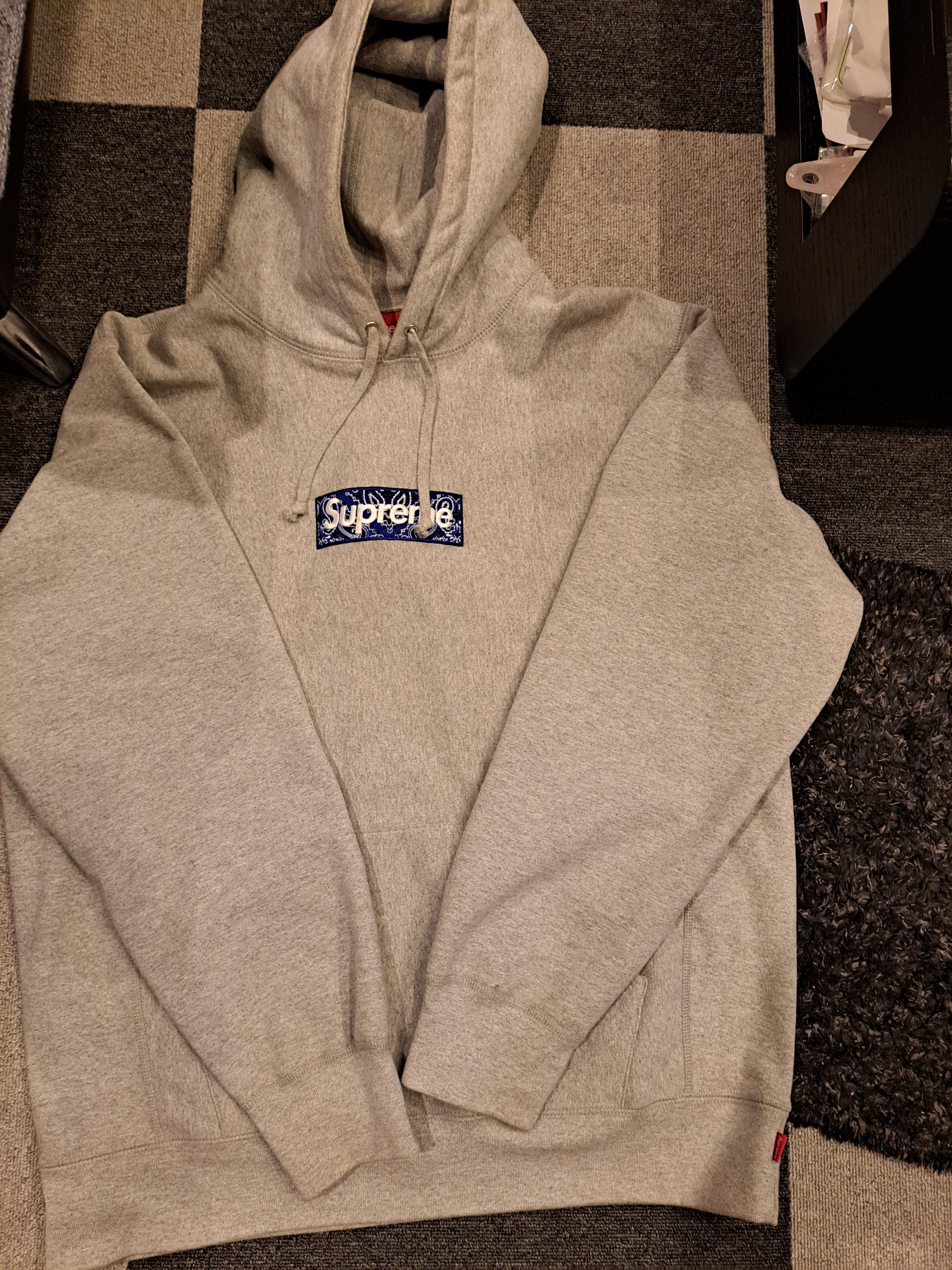 Supreme Bandana Box Logo Hooded Sweatshirt "Grey"