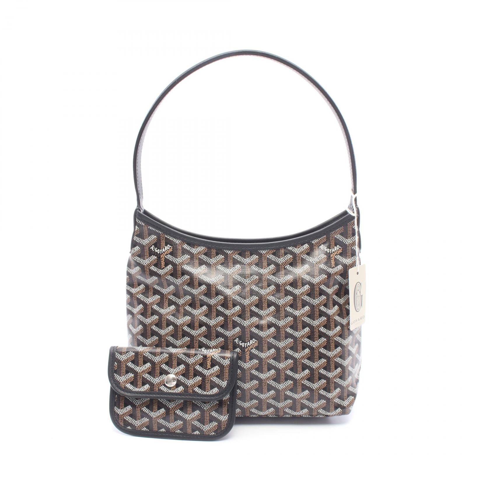 ゴヤール GOYARD ボエム ミニ ホーボーバッグ ハンドバッグ バッグ PVCコーティングキャンバス レザー レディース ブラック系 / ホワイト系 / ブラウン系 【中古】