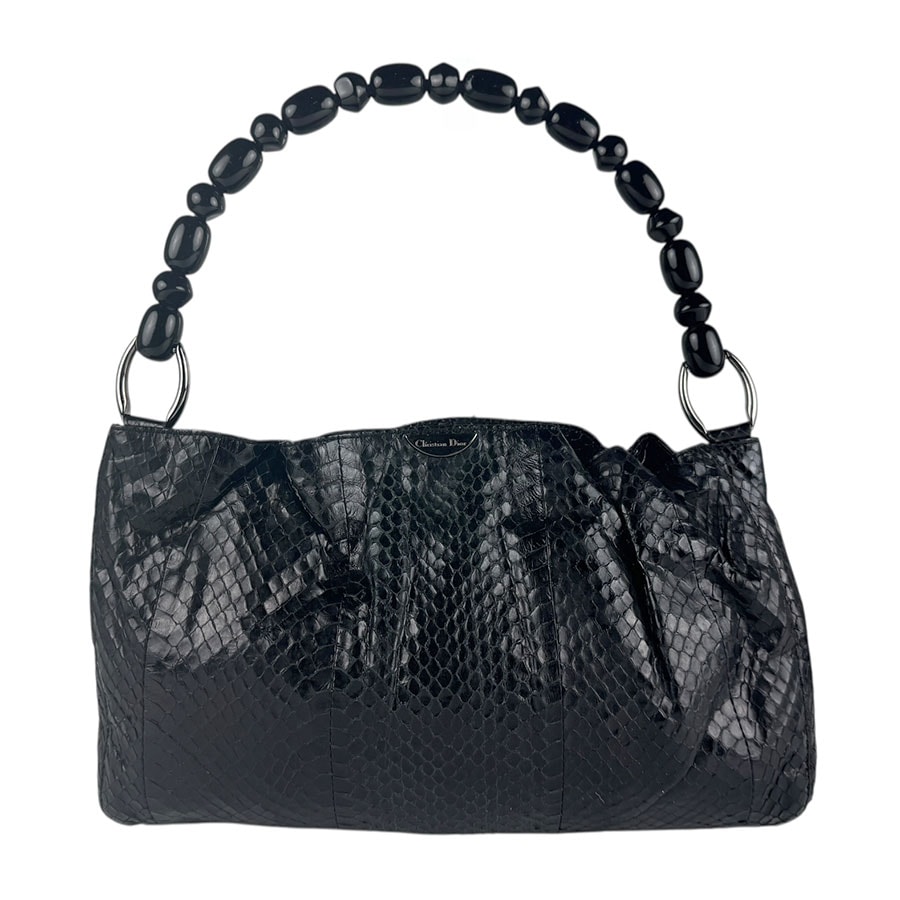 クリスチャンディオール Christian Dior ショルダーバッグ パイソン ブラック レディース【中古】 z7383