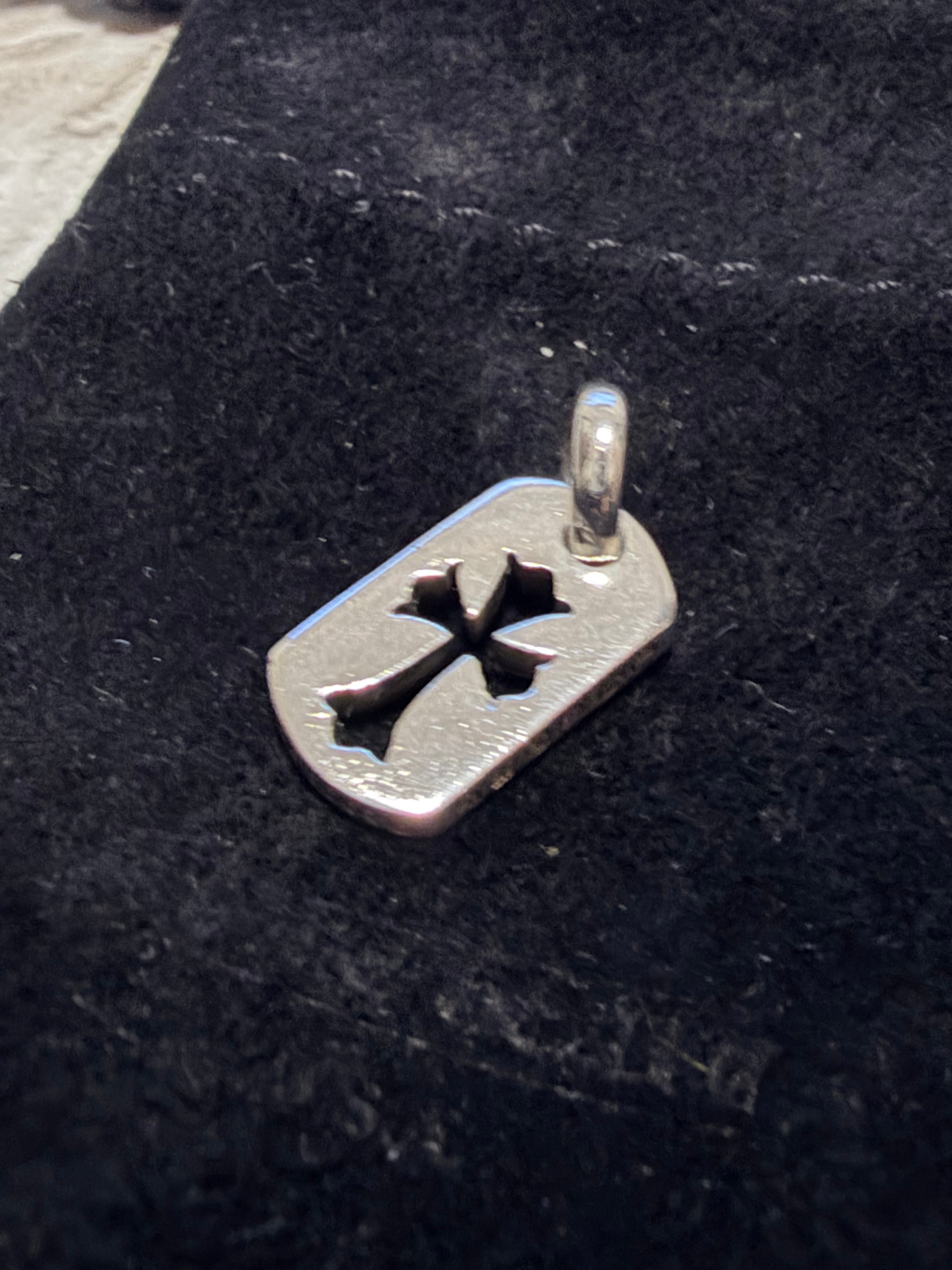 Chrome Hearts Dog Tag Tiny Cut Out Cross "Silver"