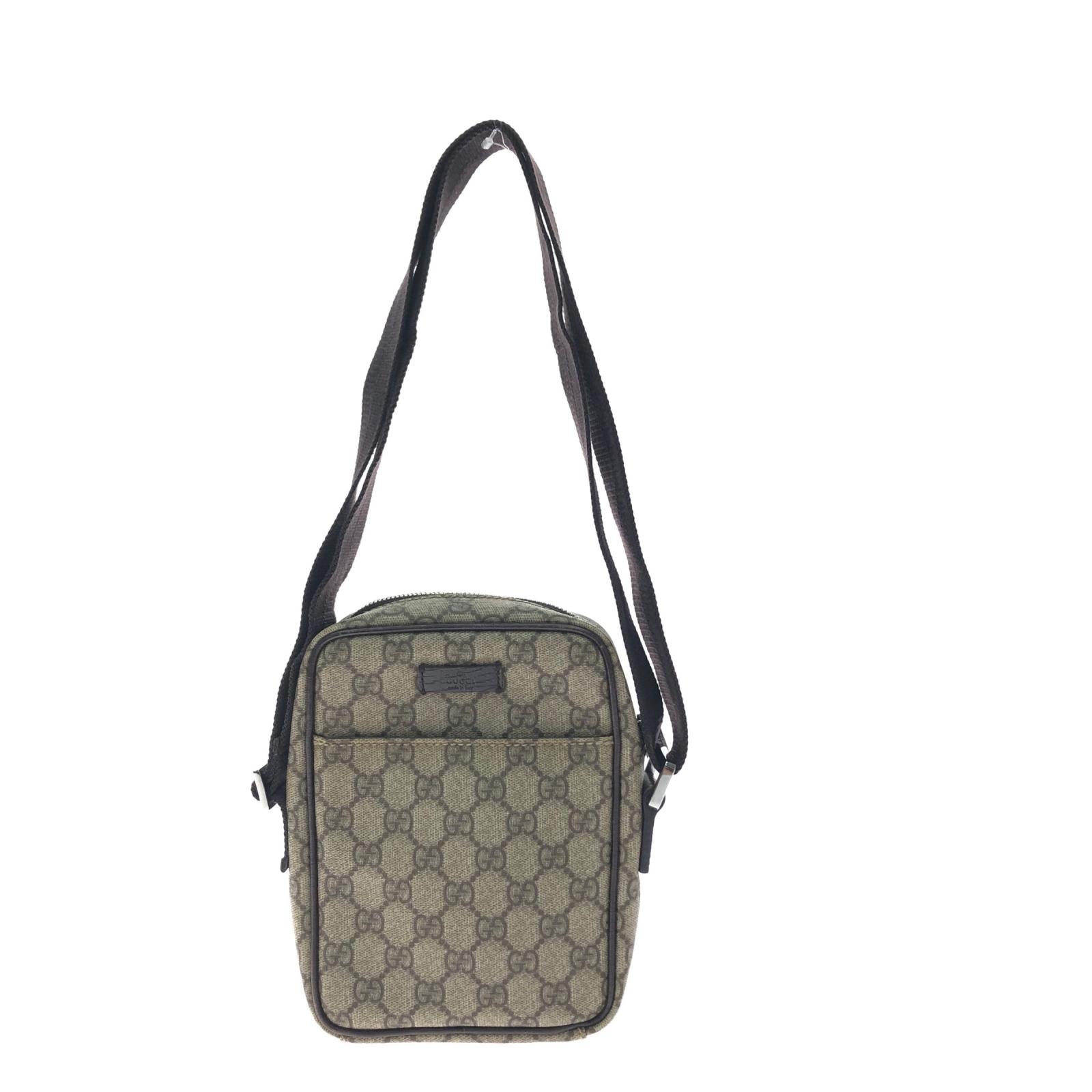 GUCCI グッチ レディース ショルダーバッグ 斜め掛け GGスプリーム コーティングキャンバス ブラウン