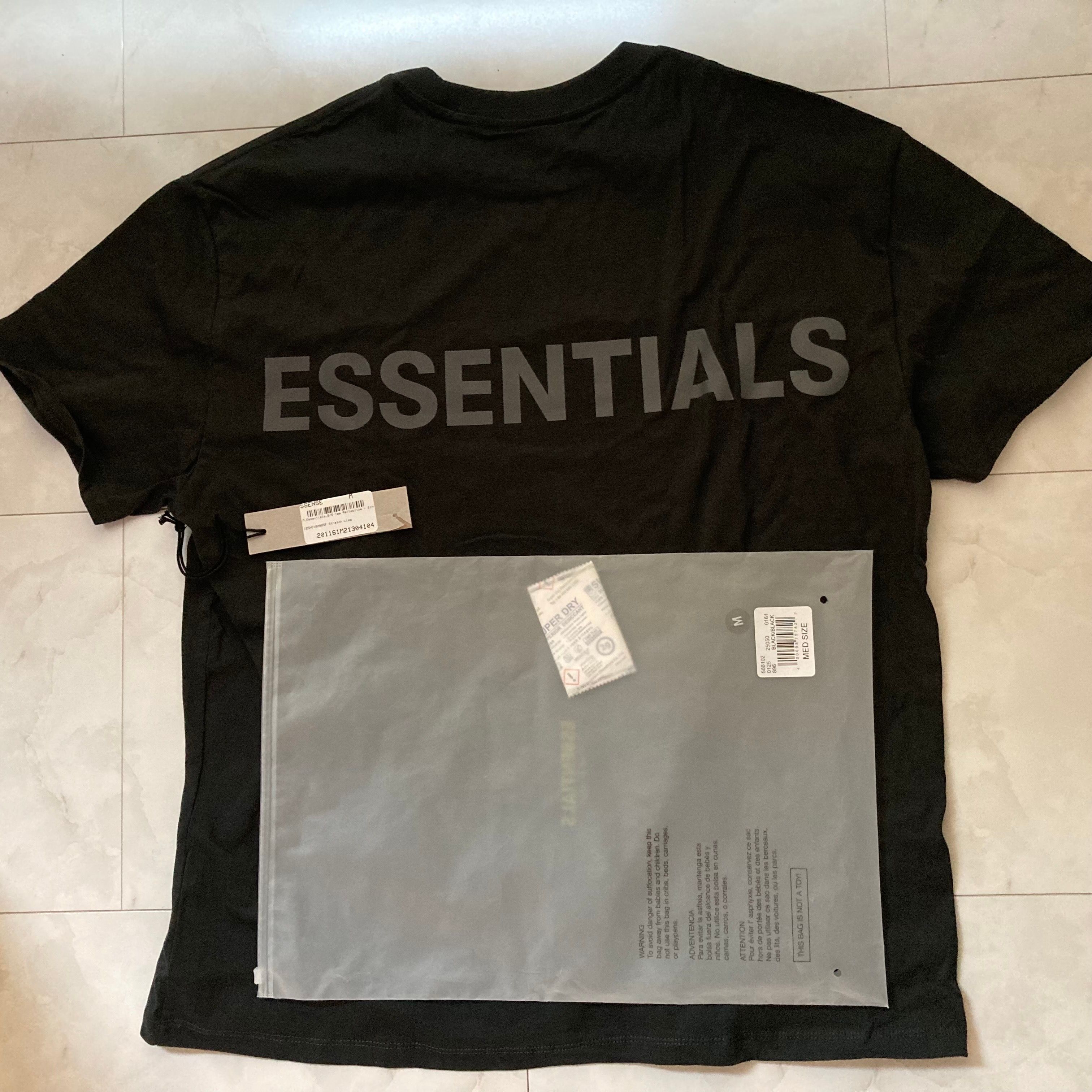 FEAR OF GOD ESSENTIALS 3M Logo Boxy T-shirt "Black"