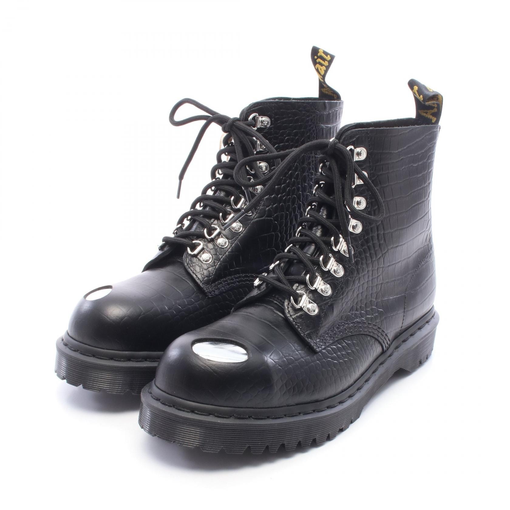 ドクターマーチン Dr.Martens 1460 PASCAL STEEL TOE 8ホール クロコ型押し ブーツ 靴 レザー メンズ レディース ブラック系 42624001 【中古】