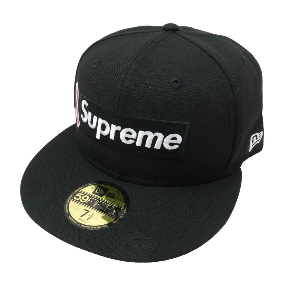 Supreme シュプリーム 帽子 25AW Breast Cancer Awareness Box Logo New Era Cap キャップ 帽子 ブラック系 59.6cm【新古品】【未使用】【中古】