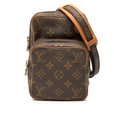 ルイ ヴィトン モノグラム ミニ アマゾン 斜め掛け ショルダーバッグ M45238 ブラウン PVC レザー レディース LOUIS VUITTON 中古
