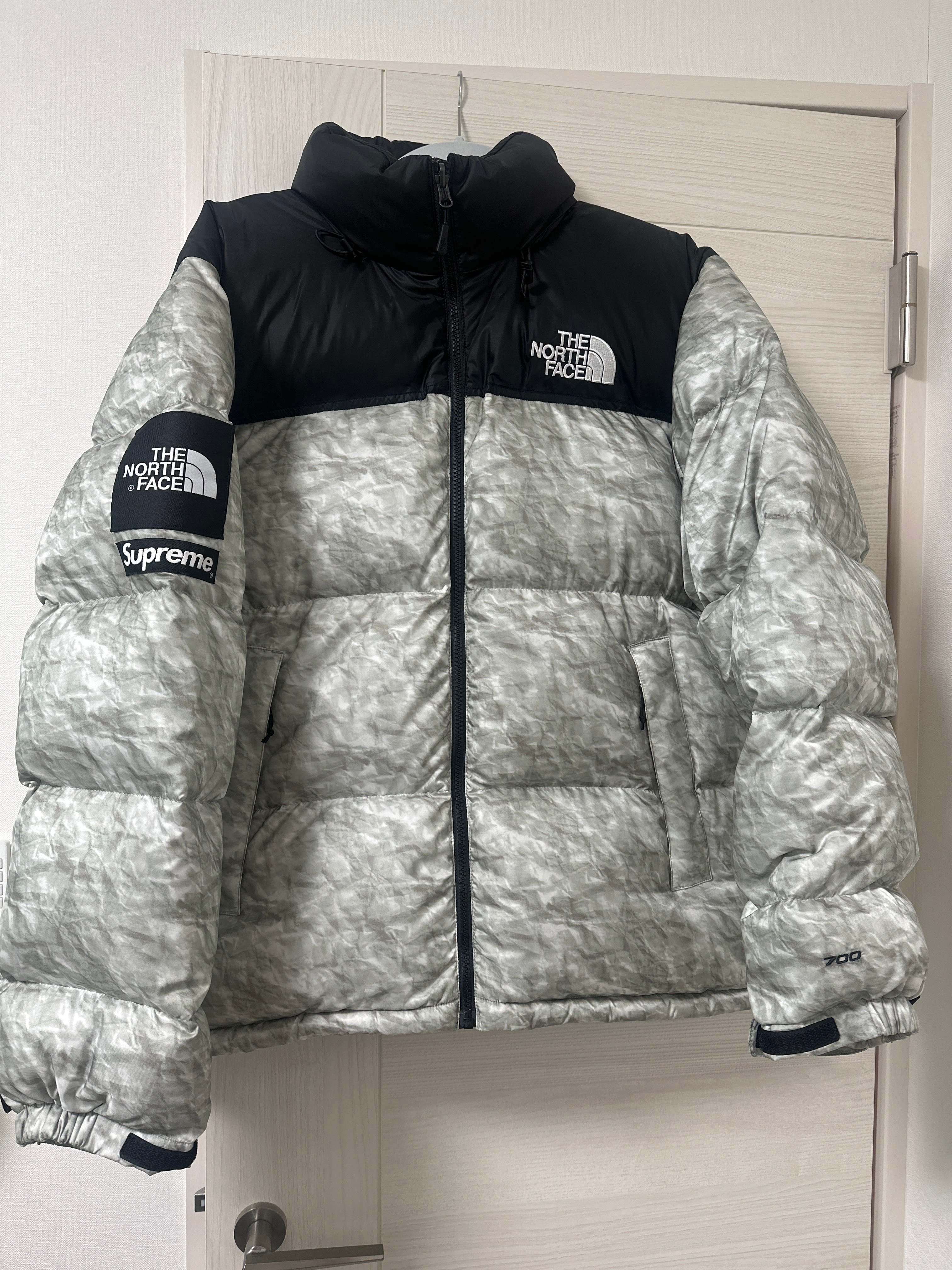 Supreme x The North Face Nuptse Jacket "White Paper Print"