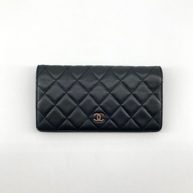CHANEL(シャネル) マトラッセ ラムスキン A31509 長財布 ブラック