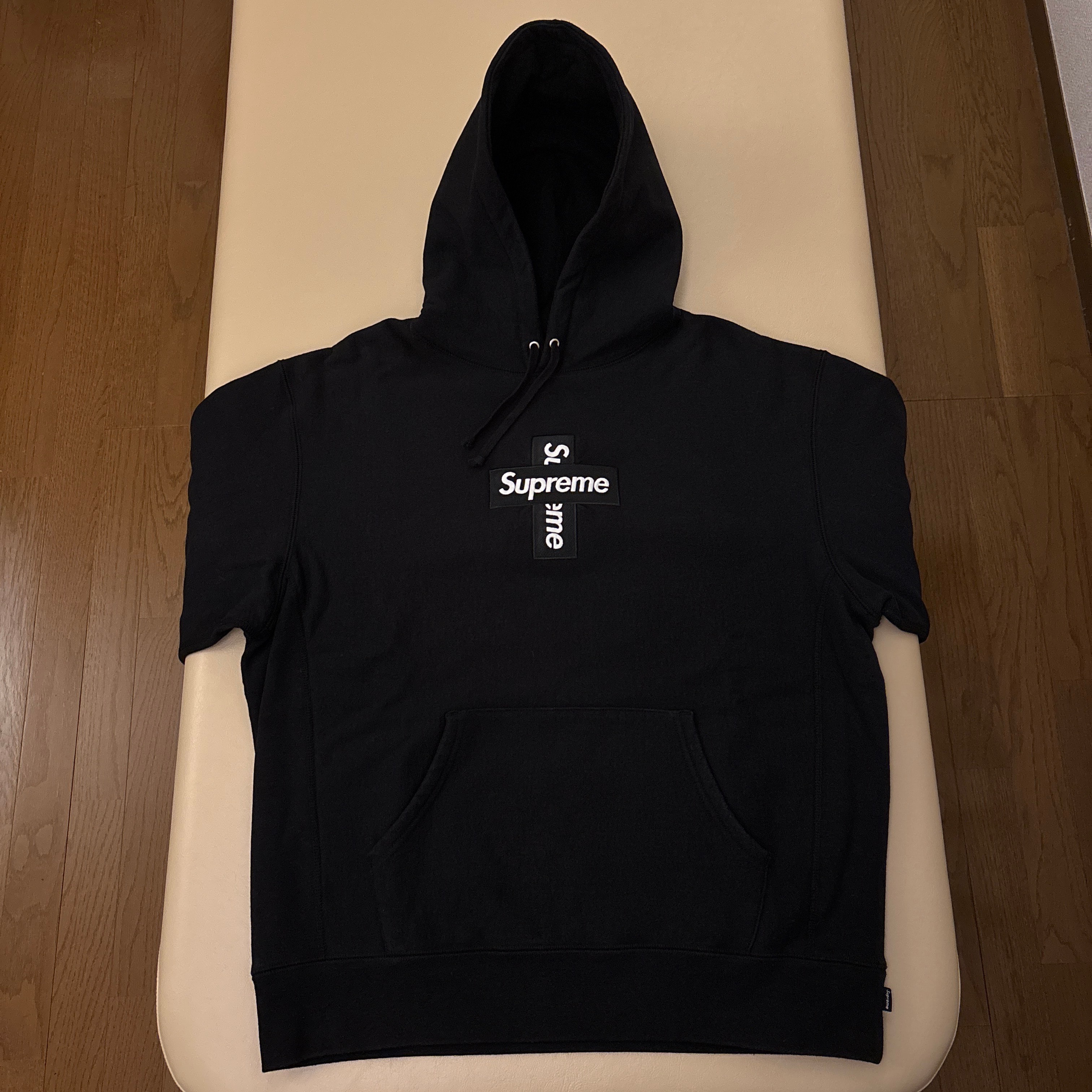 Supreme Cross Box Logo Hooded Sweatshirt "Black"