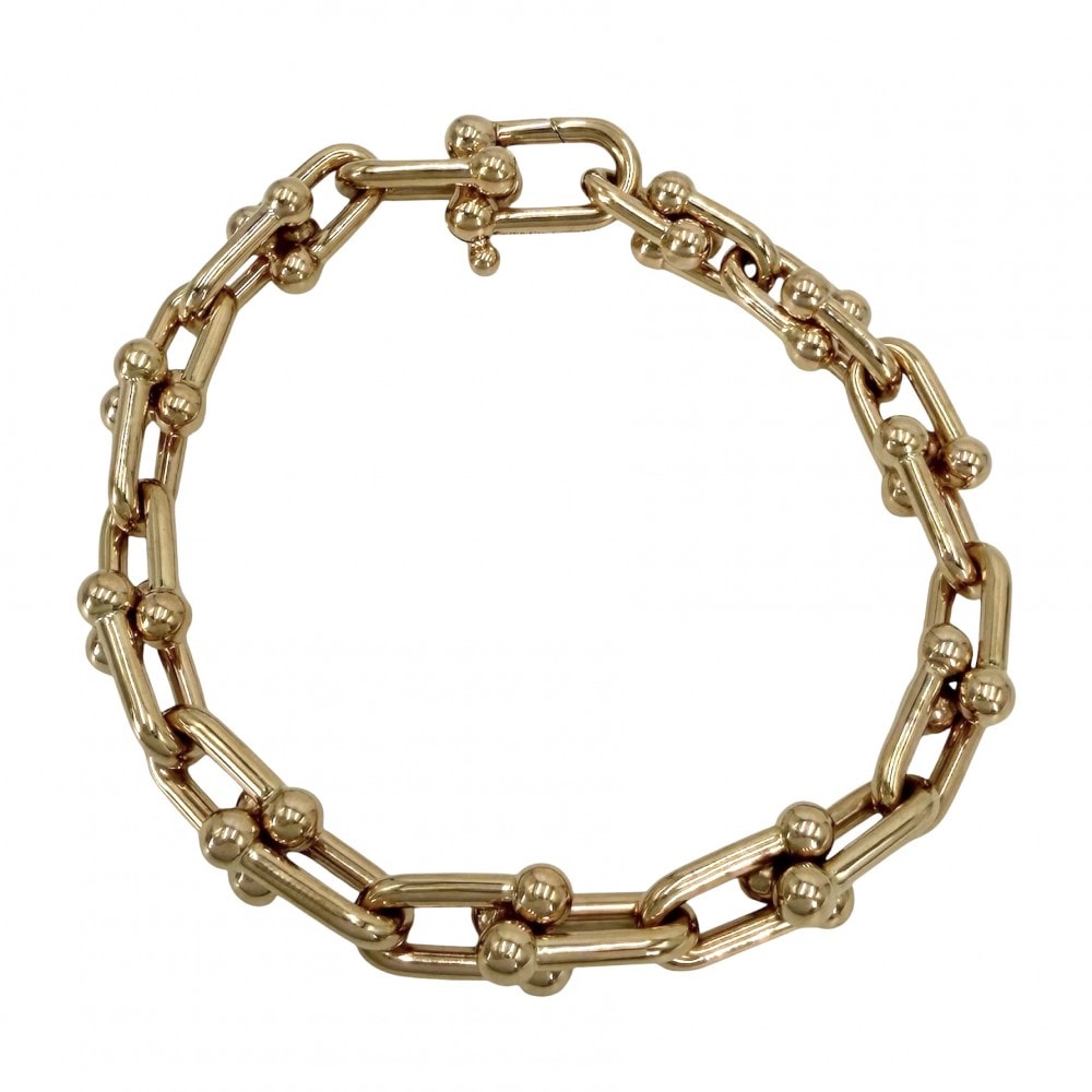 TIFFANY&Co. ティファニー ブレスレット ハードウェア ミディアム アクセサリー ジュエリー 18金PG Au750 K18ピンクゴールド レディース 約25.4g【中古品】