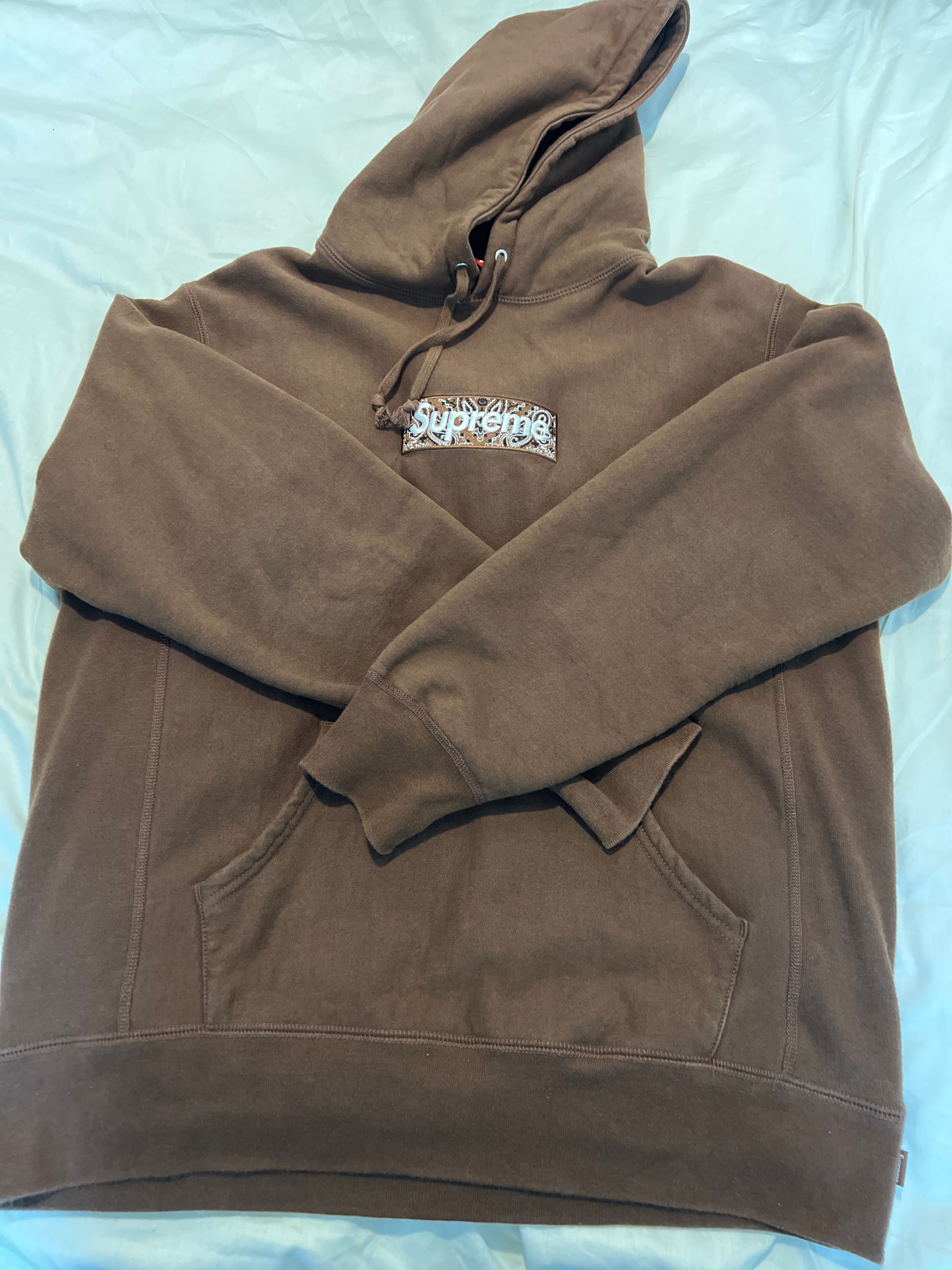 Supreme Bandana Box Logo Hooded Sweatshirt "Brown"