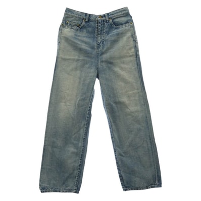 SAINT LAURENT サンローラン 20AW 624574 Y00WA Washed Wide Denim Pant ウォッシュド ジップフライ ワイド デニム パンツ 29 ブルー系 29【中古】