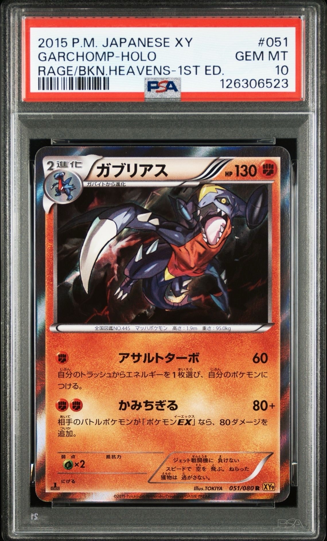 PSA9】ガブリアス R :1ED [XY9 051/080](拡張パック「破天の怒り」) 1