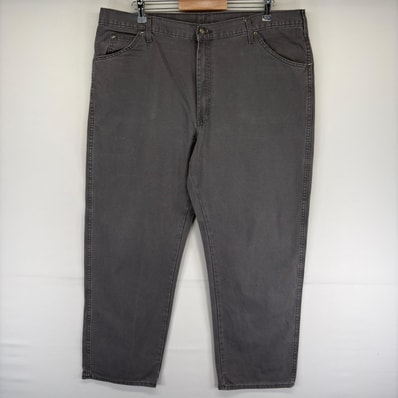 古着 ディッキーズ Dickies パンツ ダック ワーク ジッパーフライ ワンポイントロゴ ツールポケット W40 L30 グレー系 メンズ
