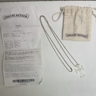 Chrome Hearts Rubber Small CH Cross Silicon Necklace "Clear"