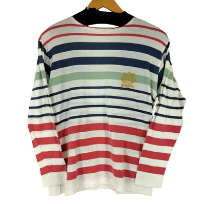 エンブレム刺繍 ボーダー L/S Tシャツ【1143781971417】