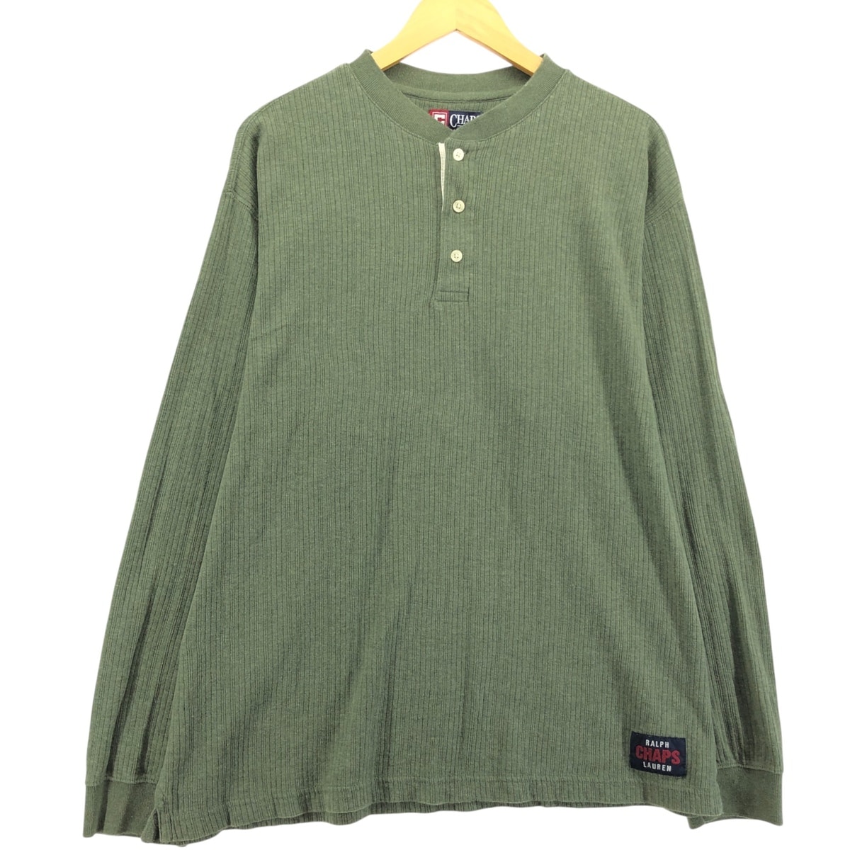 古着 90年代 ラルフローレン Ralph Lauren CHAPS チャップス ヘンリーネック ロングTシャツ ロンT メンズL相当 ヴィンテージ/eaa580957