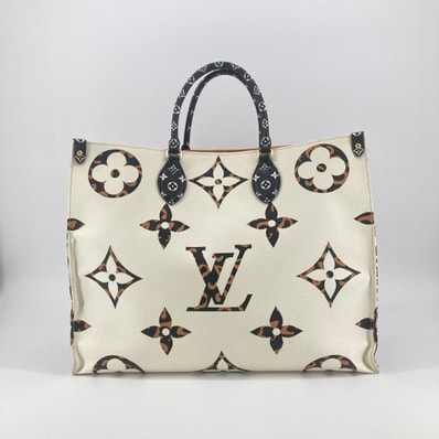 LOUIS VUITTON(ルイ・ヴィトン) オンザゴーGM ショルダー付 2way M44675 トートバッグ ブラウン×ホワイト