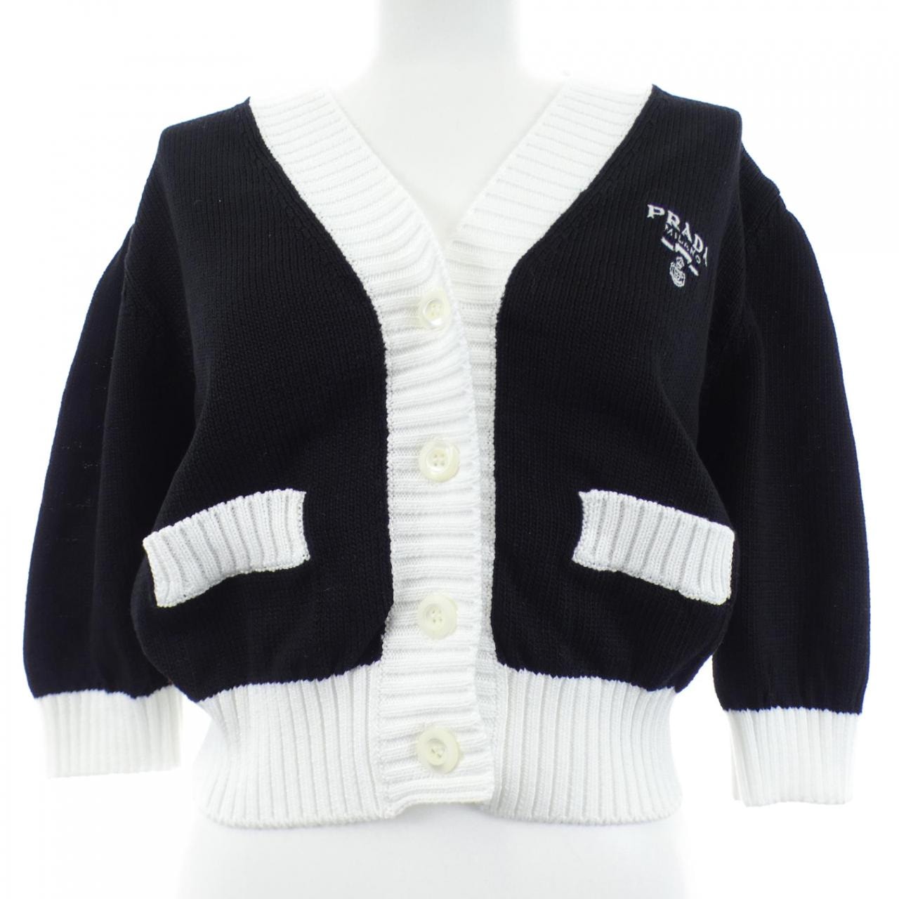 プラダ PRADA クロップド セミラグランショルダー P25I04 S211 1ZO5 カーディガン