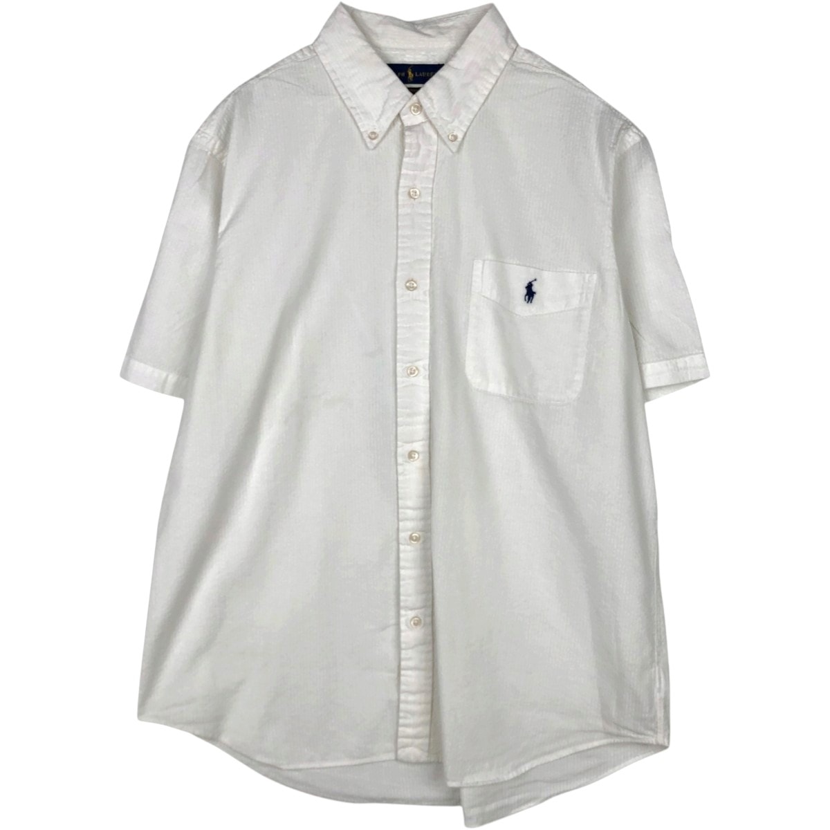 古着 ラルフローレン Ralph Lauren RALPH LAUREN SEERSUCKER シアサッカー 半袖 ボタンダウンシャツ メンズXL相当/eaa674526