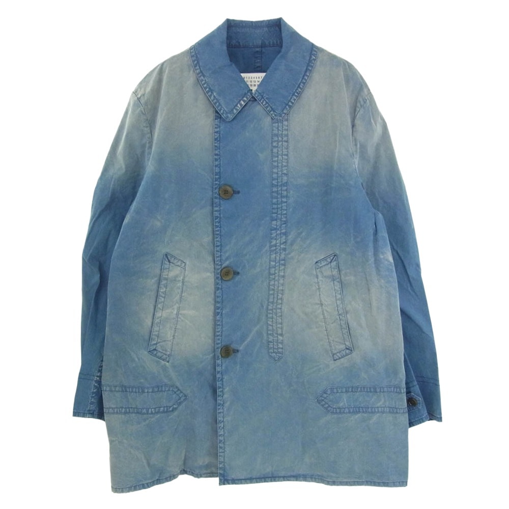 MAISON MARGIELA メゾンマルジェラ 17SS S30AM0365 四つタグ 10ライン ウォッシュ加工 ステンカラーコート インディゴブルー系 48【中古】
