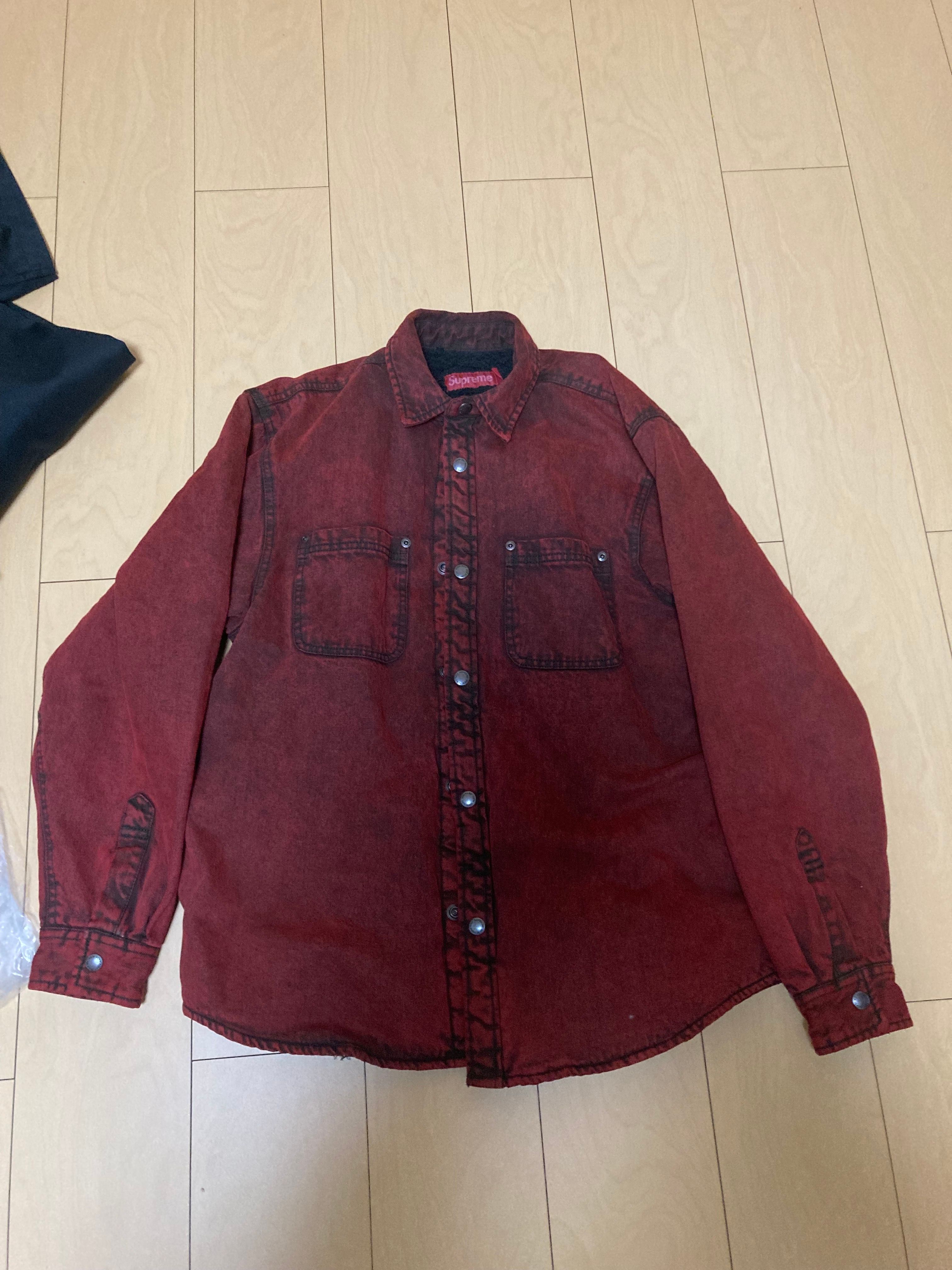 Supreme Faux Shearling Lined Work Shirt "Red Denim" (24FW)
