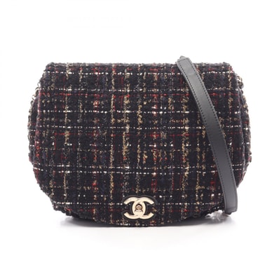 シャネル CHANEL ココマーク ショルダーバッグ バッグ ファブリック レザー レディース ブラック系 / マルチカラー 【中古】
