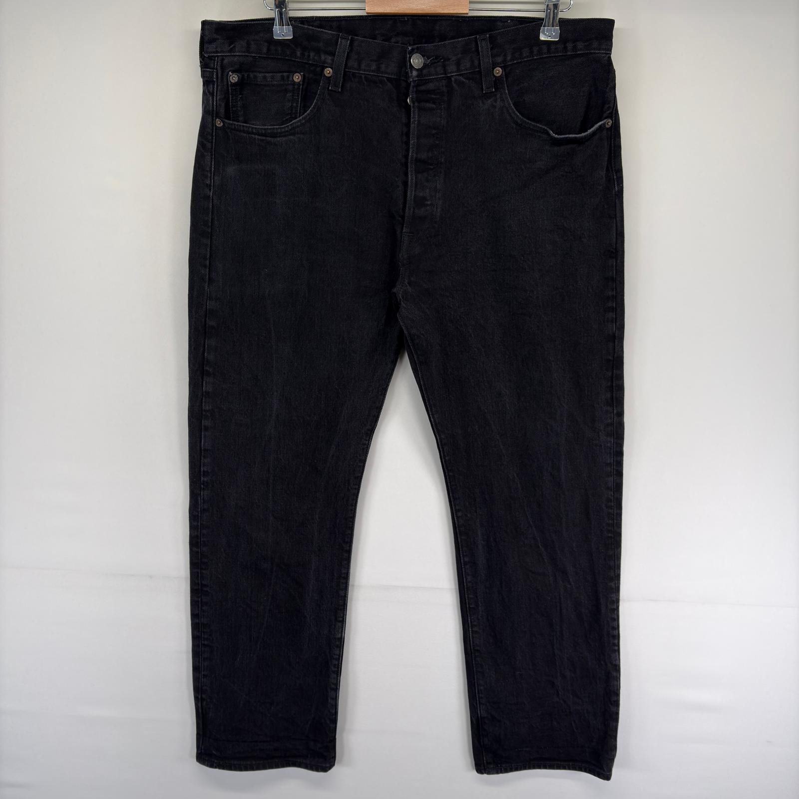 古着 リーバイス Levi's デニム パンツ 501 ジーパン ストレート ボタンフライ ジッパーフライ ジーンズ w38 L30  ブラック系 メンズ