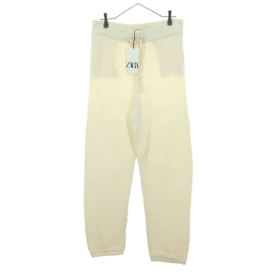 未使用 ZARA ザラ ニットパンツ L アイボリー系