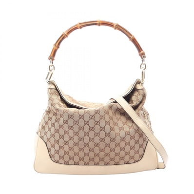 グッチ GUCCI ダイアナ バンブー GGキャンバス 2WAY ショルダーバッグ バッグ キャンバス レザー レディース アイボリー系 / ベージュ系 282315 【中古】