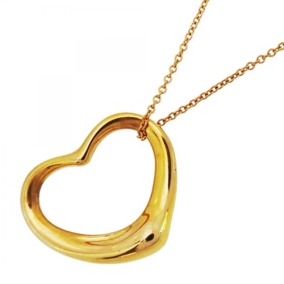 【6jdb0438-k】ティファニー ネックレス オープンハート K18YG イエローゴールド【中古】レディース