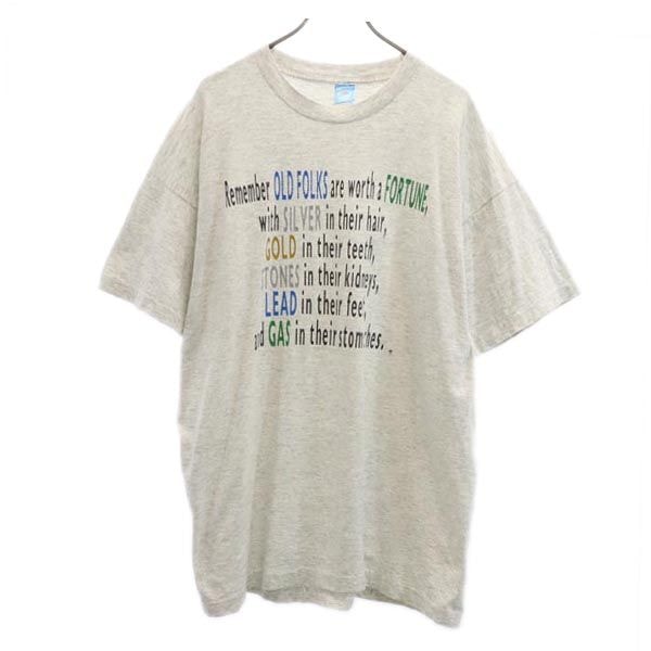 FRUIT OF THE LOOM フルーツオブザルーム 90s オールド USA製 半袖 Tシャツ XXL グレー系