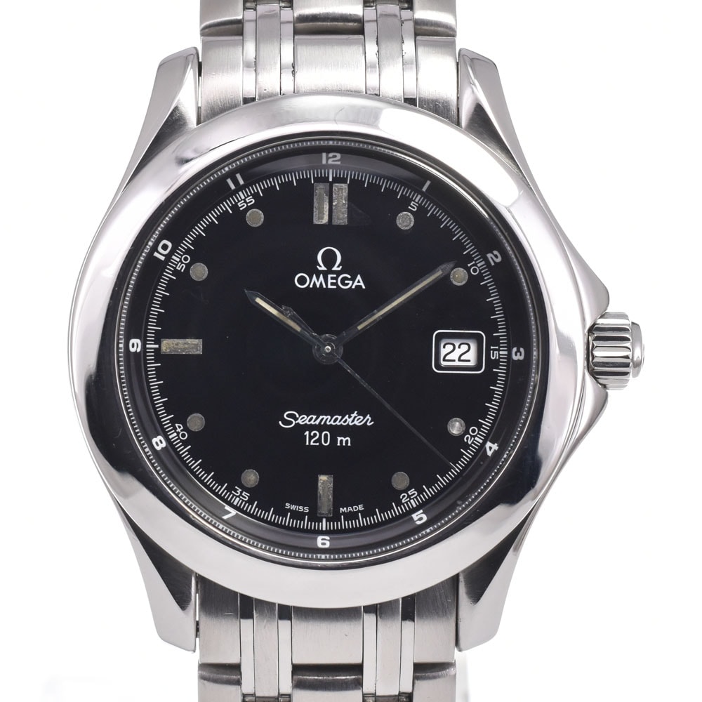 オメガ OMEGA 2511.50 シーマスター 120M デイト ブラック クォーツ メンズ 良品 腕時計 N#151311