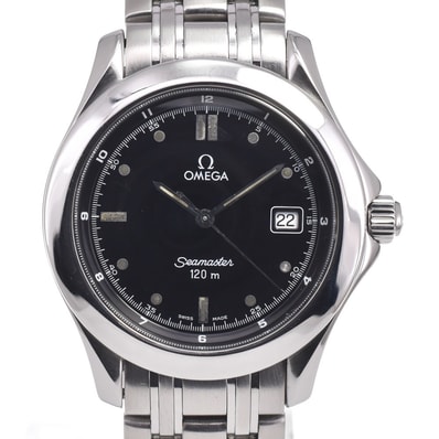 オメガ OMEGA 2511.50 シーマスター 120M デイト ブラック クォーツ メンズ 良品 腕時計 N#151311