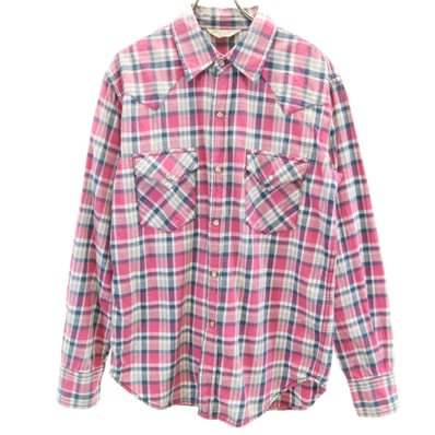 Levi's Red Tab リーバイスレッドタブ チェック柄 長袖 コットンネル ウエスタンシャツ L ピンク
