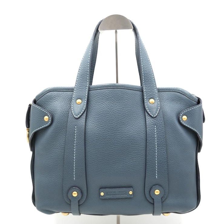 Salvatore Ferragamo(サルヴァトーレ フェラガモ)ハンドバッグ ガンチーニ レザー ブルー ゴールド金具 レディース 【中古】
