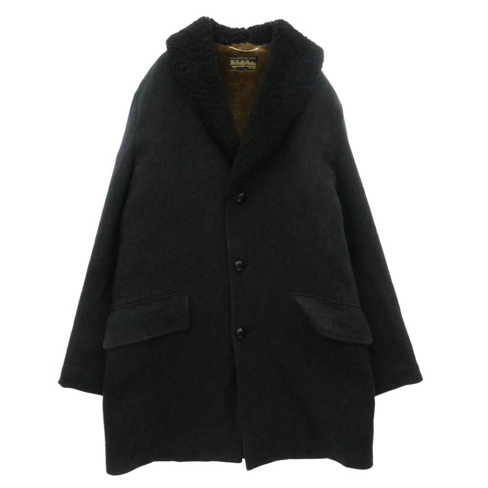WACKO MARIA Ermenegildo Zegna 17AW 17FW-WMO-CO14 × Ermenegildo Zegna MOUTON COLLAR GANG COAT カシミヤ混 ムートンカラー ウール ギャングコート ブラック系【中古】