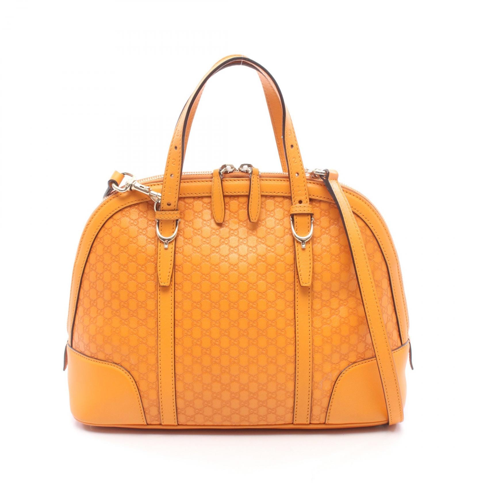 グッチ GUCCI ニース マイクログッチシマ 2WAY ハンドバッグ バッグ レザー レディース オレンジ系 309617 【中古】