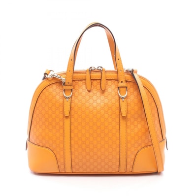 グッチ GUCCI ニース マイクログッチシマ 2WAY ハンドバッグ バッグ レザー レディース オレンジ系 309617 【中古】
